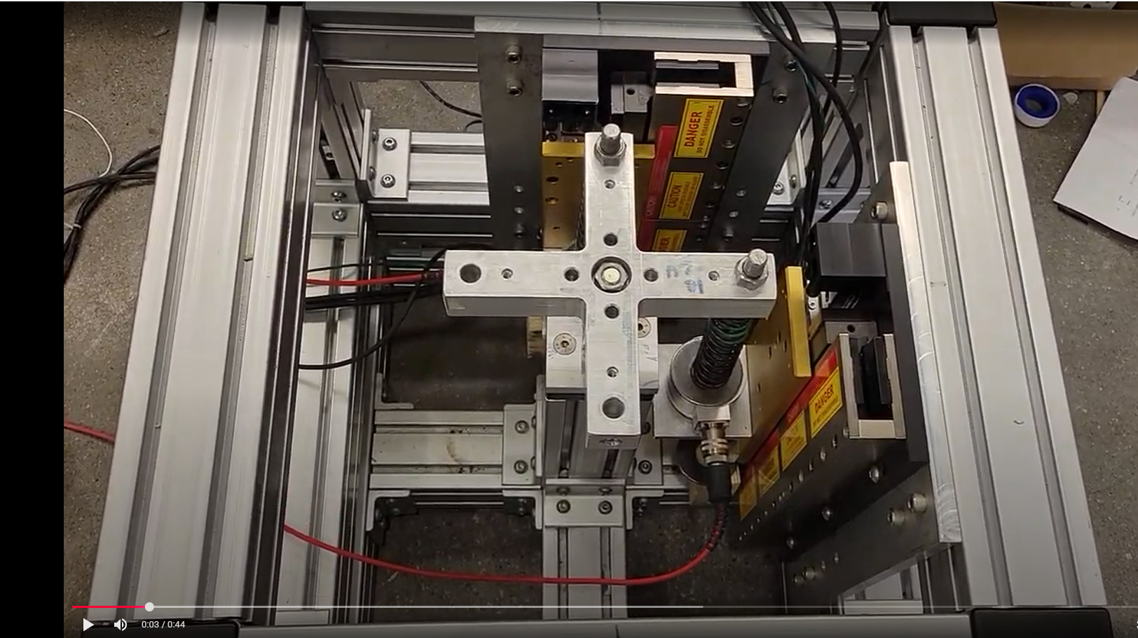 Top view of the below-floor pivoting and actuator system